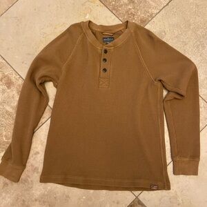 L.L. Bean Brown Long Sleeve Henley Shirt